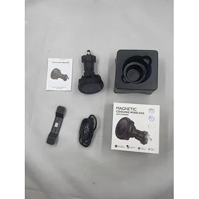 aluminium magnetic phone holder fast charge 15w magnetic ice cooling wireless car charger with led light