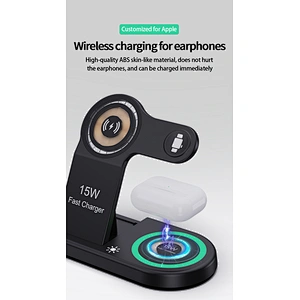 Magnetic Fast Charger 15W 3 In 1 Foldable Wireless Charging Charger With Logo Printing H148