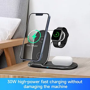 Multifunction wireless charger With 15W Fast 3 In 1 Foldable Wireless Charger Stand