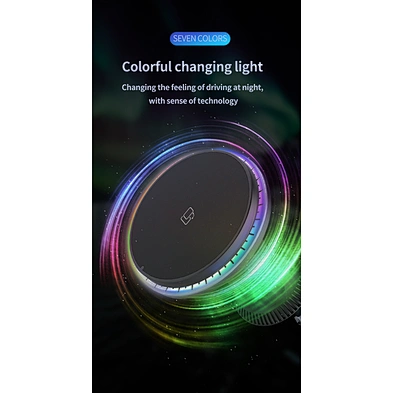 Mobile Phone Mount Air Vent Holder Magnetic Wireless Charger Car With Running RGB Light H82