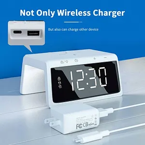 3 in 1 LED Digital Alarm Clock Fast qi Wireless Charger Best Wholesale Charger Phone Chargers Table Lamp