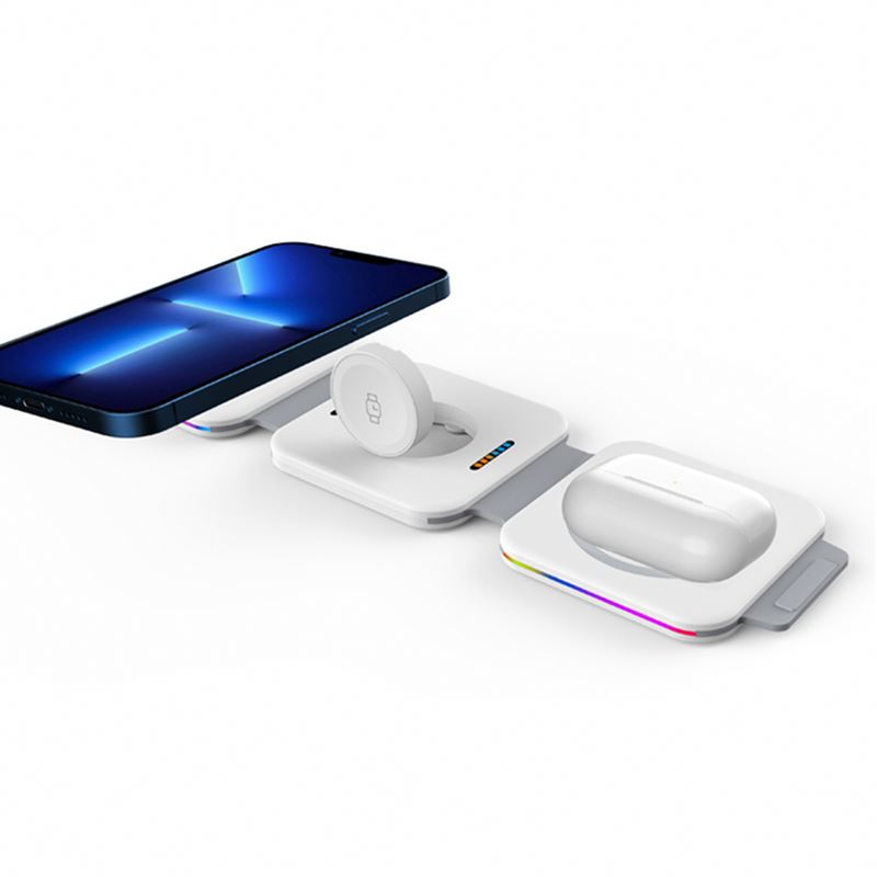 JEDI F21 3-In-1 Folding Magnetic Wireless Charger 7.5w Fold Fast Charging Stand 3in1 Portable Foldable Charger