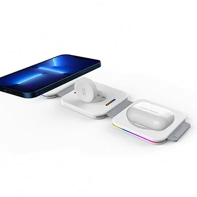JEDI F21 3-In-1 Folding Magnetic Wireless Charger 7.5w Fold Fast Charging Stand 3in1 Portable Foldable Charger