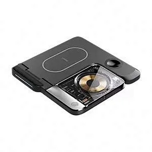 2024 aluminum alloy wireless charger high quality  Magnetic Fast 15W Portable Foldable 3 In 1 Wireless Charger