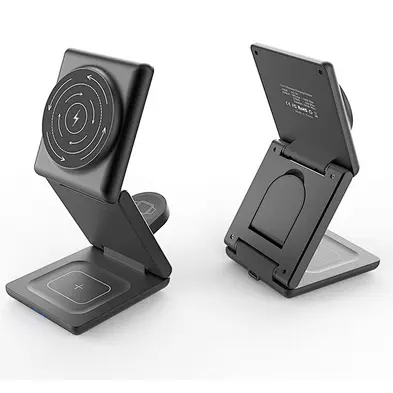 JEDI 2023 High Quality Fast Charging Magnetic 3-in-1 Foldable Wireless Charger for Phone Oem Qi ABS TYPE-C 