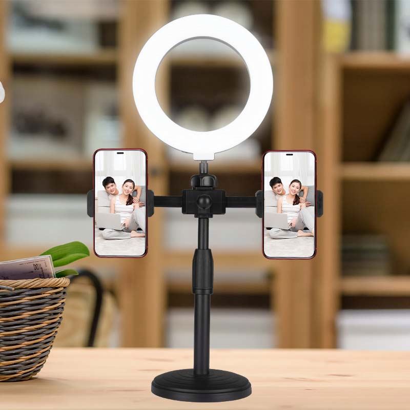 Top Selling Mobile Phone Clip Live Broadcast Desktop Mobile Phone Holder With Supplementary Light Integrated Mobile Phone Holder
