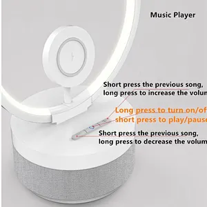 Trending Table Lamp 3 In 1 With Led Lamp Clock Wireless Charger voice control smart wireless phone charger