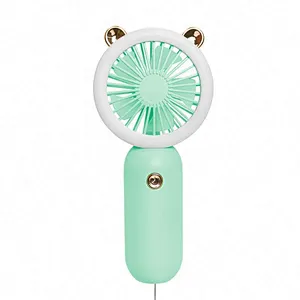 2021 Hot Sell Portable Mini phone Fan Led Light with Ear Cat Design Fan CO76