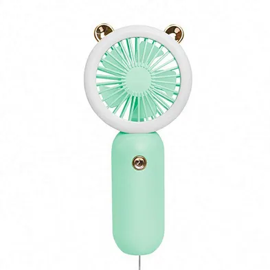 2021 Hot Sell Portable Mini phone Fan Led Light with Ear Cat Design Fan CO76