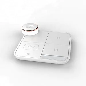 JEDI X499 Custom Logo Wireless Station Charging Dock 15w 3 4 in 1 Phone Charger Portable With Atmosphere Lamp