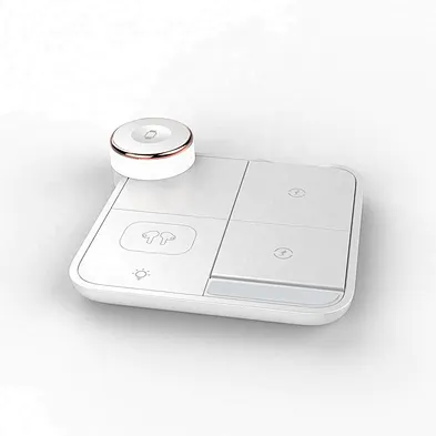 JEDI X499 Custom Logo Wireless Station Charging Dock 15w 3 4 in 1 Phone Charger Portable With Atmosphere Lamp