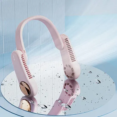 2024 Newest Summer Cooling  Bladeless USB Portable Handheld  Personal  Air Cooler Portable Hand Free Rechargeable  Neck Fan
