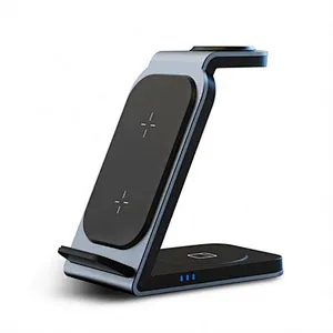 2024 aluminum alloy wireless charger 15W Charger Pad For phone 15 3 In 1 Smart Magnetic Wireless Charging Stand