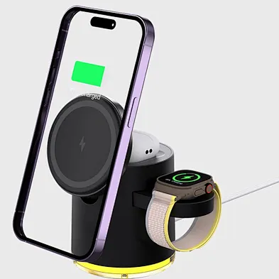 2024 high quality Large For Led New Arrived 4 in 1 Foldable Cube Wireless Charger 15W Fast Charging