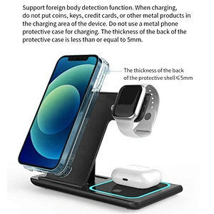 JEDI X455 wireless charger 3 in 1 wireless charging foldable qi fast 15w 3 in 1 wireless charger stand