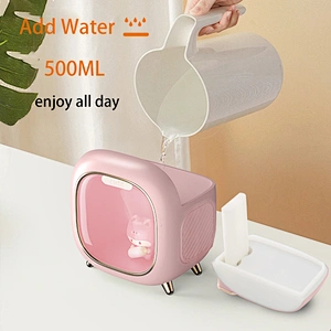 Mist Rechargeable Water Diffuser 500Ml Desktop Portable Usb Cute Small For Kids 7 Colors Light Indoor Office Air Humidifier