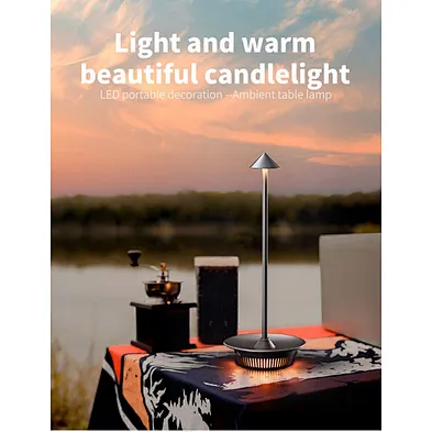 2024 metal material Usb Charging Led Desk Lamp With Alarm Clock Rechargeable