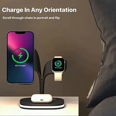 2024 hot sale wireless Charging Watch Qi 2024 New 3 In 1 Wireless Phone Charger Stand 15W