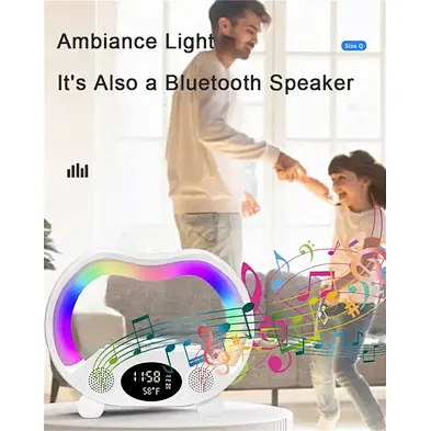 Lamp Wireless Charger Speaker Night RGB Alarm Clock LED Speaker Charger with Phone Wireless Charger Light and BT Speaker