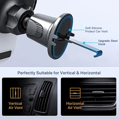 2024 Factory wholesale 360 rotate hook clip mobile phone holder accessories for car mount air vent car phone holder