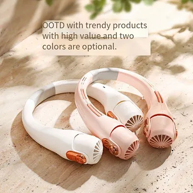 2024 Rotatable Neck Fan Outdoor Cordless Hanging Cooler Usb  rechargeability Portable Fan For Neck