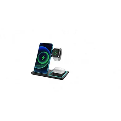 3 in 1 15W Fast Wireless Charger 3 in 1 Wireless Charging Stand Foldable Portable Wireless Charger