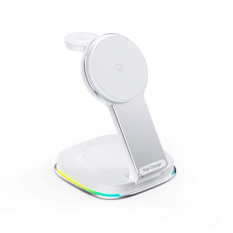 2024 best sale Magnetic Fast 15W 3 In 1 Foldable Wireless Charger with night light multifunction wireless charger