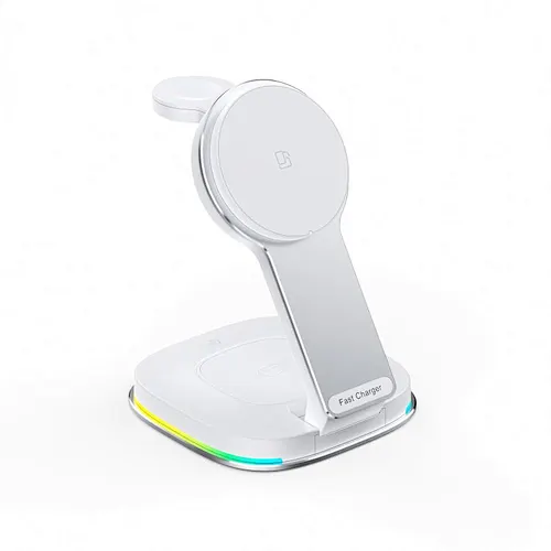 2024 best sale Magnetic Fast 15W 3 In 1 Foldable Wireless Charger with night light multifunction wireless charger