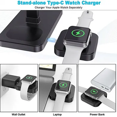 2024 NEW 15W Qi Fast Charging Dock Station Multi Devices Magnetic 4 in 1 Wireless Charger Stand for multifunction