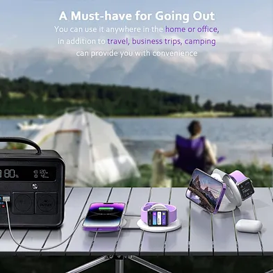 2 in 1 Wireless Charger for Phone OEM Nano Magnetic Foldable Charging Station Multiple Devices