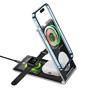 Custom Charging Station Pad Mobile Phone Foldable Magnet 15W Magnetic Wireless Charger Portable With Wholesale Price