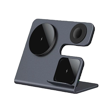 Portable Charging Stand Vertical 4 In 1 Magnetic Wireless Phone Charger With Alarm Clock