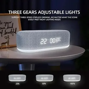 Alarm Clock With Smart Rgb Lamp 5 In 1 Stand 15W Phone Speaker Wireless Charger