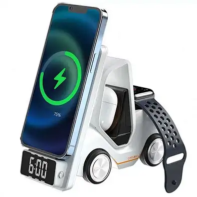 4 In 1forklift shape wireless charger magnetic  forklift charger for phone Forklift Design Universal Wireless Charger Station