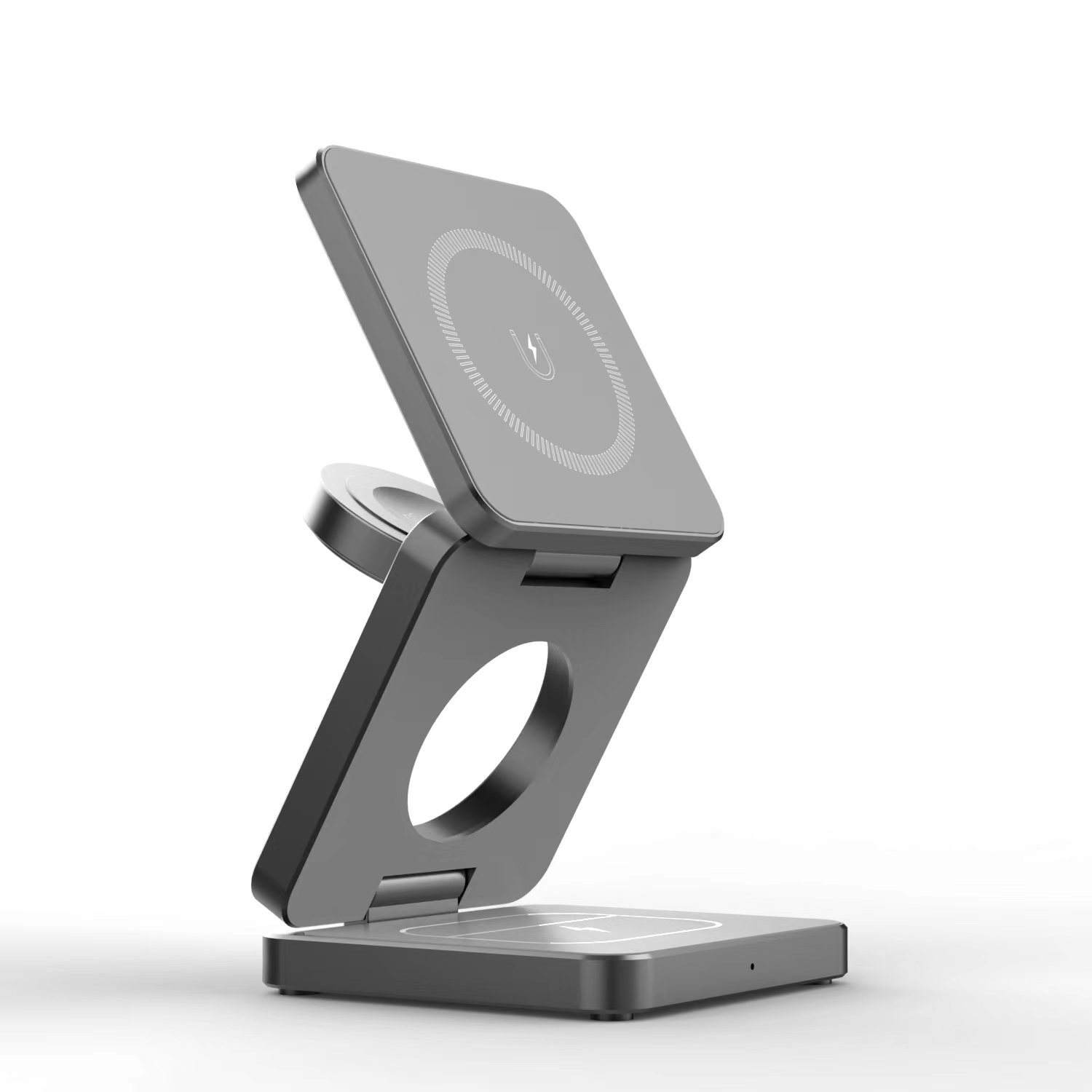 Anti Slip Slim Fast 3 in 1 foldable magnetic wireless charger Portable Mini Aluminum Alloy Wireless Charger