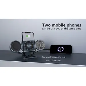 With Alarm Clock Speaker 3 In 1 Hot Selling Desktop Wireless Charger