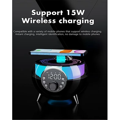 2024 Charger Phone Wireless Alarm Clock Speaker With Rhythm Rgb Light multifunctIon wireless charger