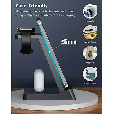 Multifunction Qi 3In1 Wireless Charger Phone Holder Quick Charging Custom Wireless Charger For Phone Watch Earphones