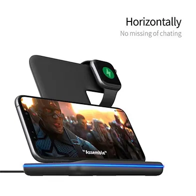 2024 multifunction high quality 3 In 1 And Holder 15W 3In1 Wireless Charger Qi Fast Charging Stand Dock