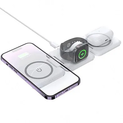 Thin Slim Mini Magnetic Wireless Charger Power 3 in 1 Foldable Wireless Charger For Phone