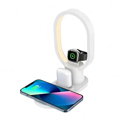 JEDI 15W Magnetic 4 in 1 wireless charger multifunction chargers Fast Wireless Charging with Night Light Charging Station