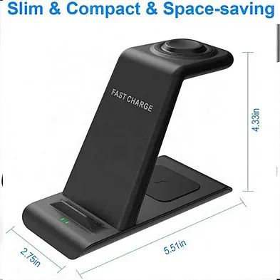 High Quality 18W 3 In 1 Wireless Charger Stand Dock Qi Fast Charging Station Wireless Charging Station