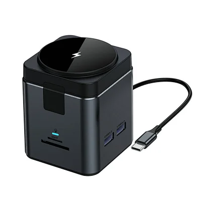 2024 multifunction 3 In 1 Foldable Magnetic Wireless Charger Cube wireless charger with data cable