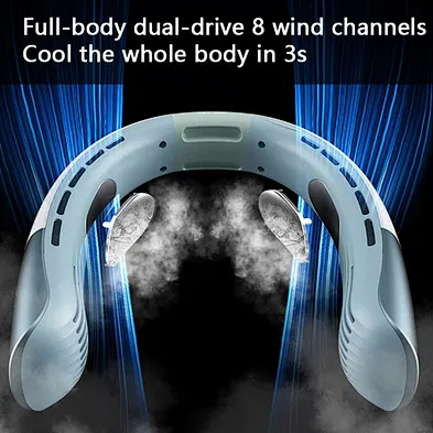 Portable Neck Fan Hands Free Bladeless Fan Air Conditioner Wearable Quiet Fan for Outdoor Indoor