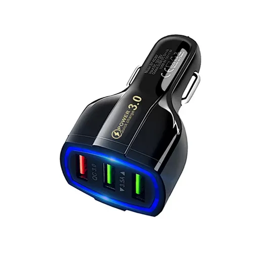 2024 high quality multifunctiON portable Type C Adapter Car Multi Usb Charger with rgb night