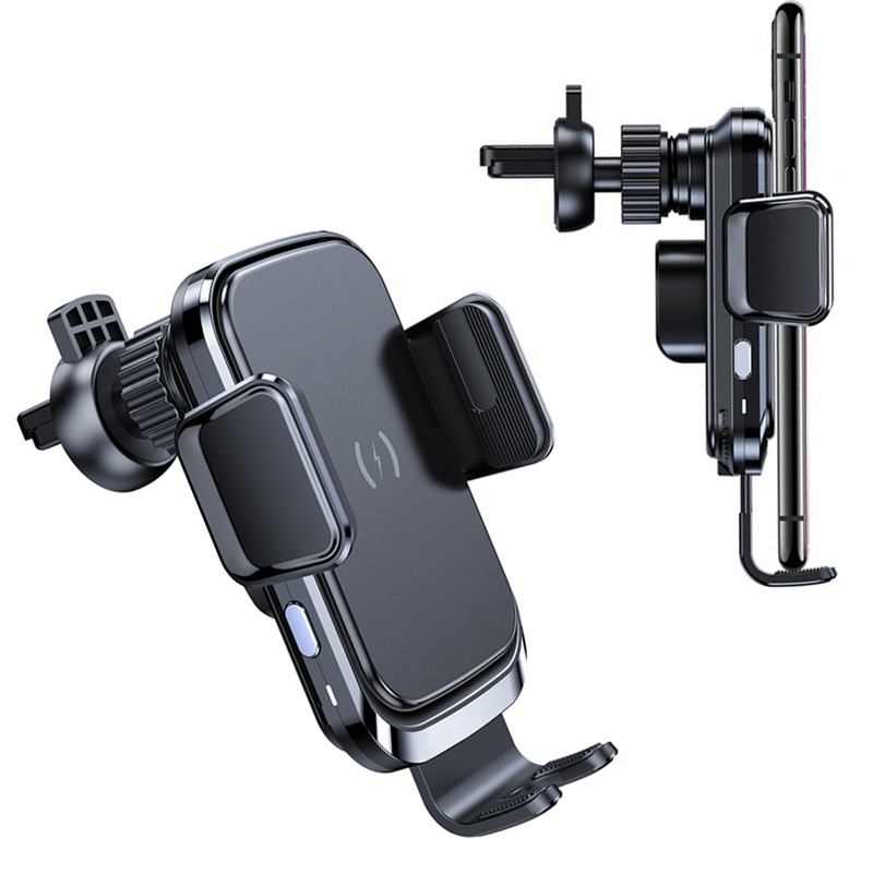 Two-In-One Automatic Induction car wireless charger  Navigation Bracket Fast Charging Multifunction Car Wireless Charger