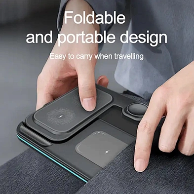JEDI Portable Phone Charging Stand Universal Foldable 2023 3 in 1 Wireless Charger For Phone Earphones Watch