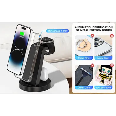 OEM Fast Charging Station Stand Dock Holder 15w 10w 3 in 1 one wireless charger for  phoneand phone phone wireless charger