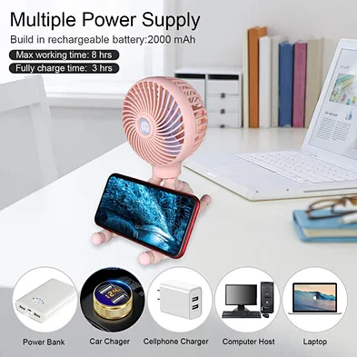 2021 Handheld Baby Stroller Fan with Flexible Tripod USB Portable Clip-on Desk Fan for Camping Car Seat Crib Bike Treadmill Gym