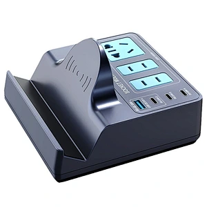 2024 new high quality multifunction wireless charger Desktop 5 Ports Extension Socket With Wirelesssocket multiport charger